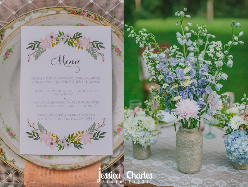 Lovely menu card by A&P Designs