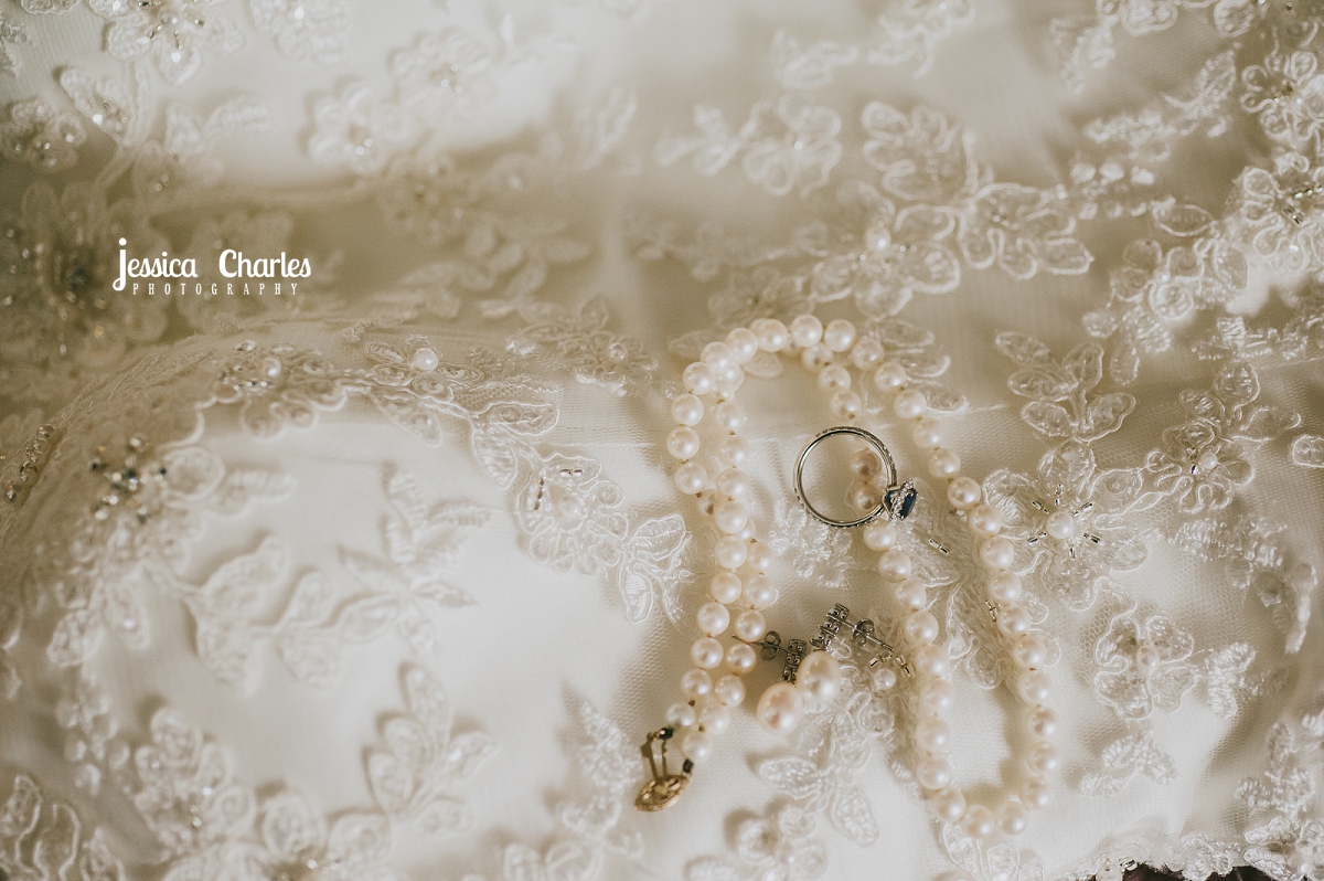 Wedding Jewelry on wedding dress